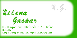 milena gaspar business card